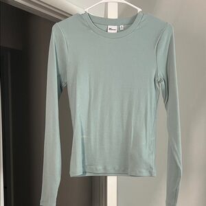 Aritzia Light Blue HomeStretch Rib Crew Longsleeve